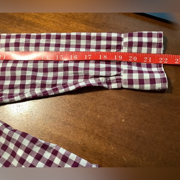 J.Crew Classic-Fit Boy LS Shirt in Crinkle Burgundy Gingham Size 0. Style C6086. - Picture 7 of 10